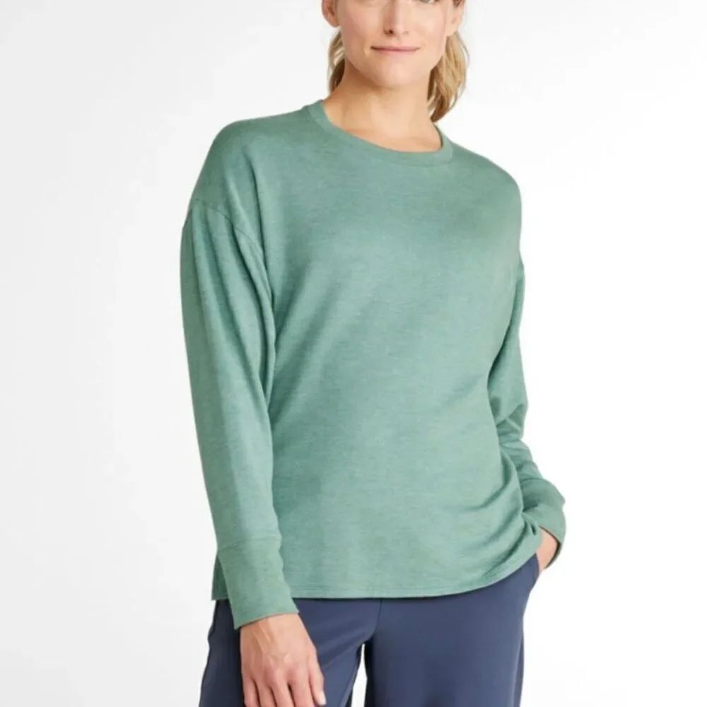L.L. bean soft flex crewneck dolman sleeve green top small